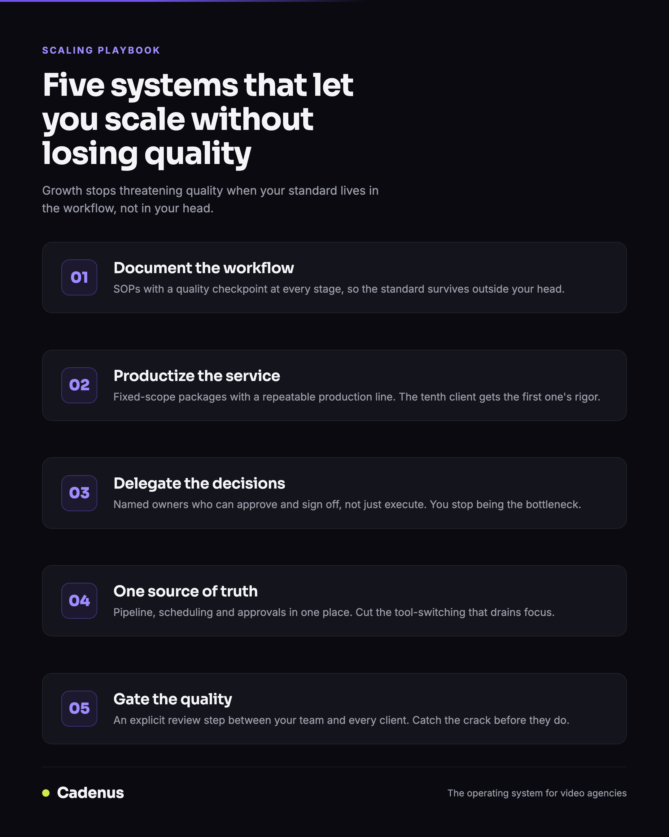The systems-first playbook: five systems that let you scale a social media agency without losing quality